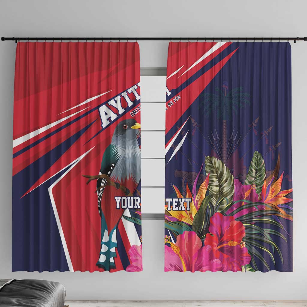 Haiti Personalized Window Curtain Hispaniolan Trogon Tropical Vibes