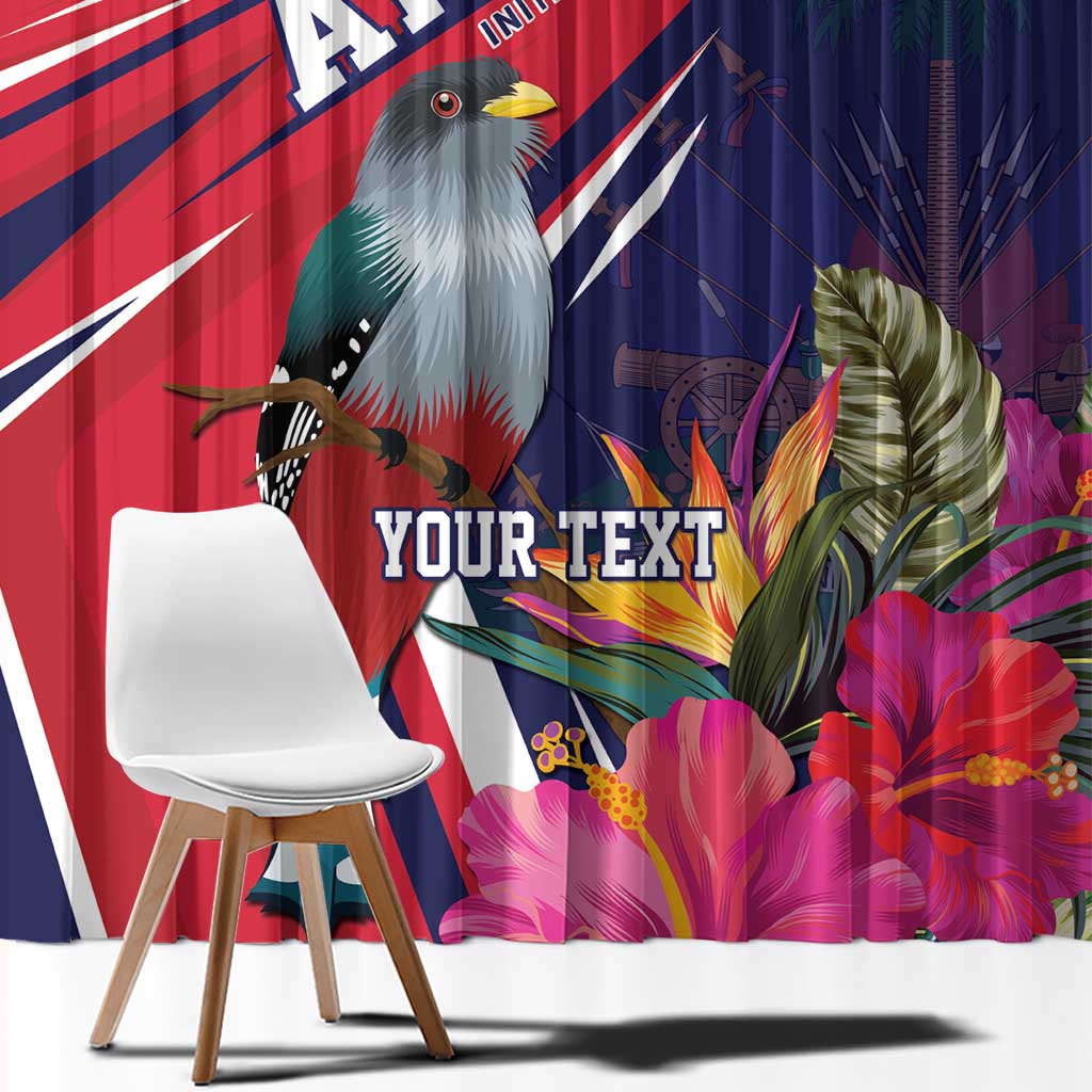 Haiti Personalized Window Curtain Hispaniolan Trogon Tropical Vibes