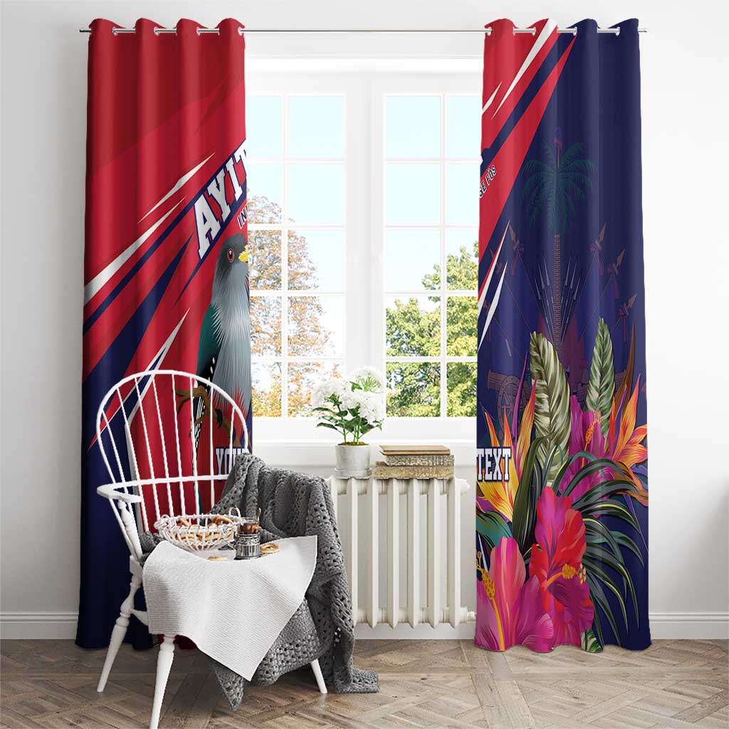 Haiti Personalized Window Curtain Hispaniolan Trogon Tropical Vibes