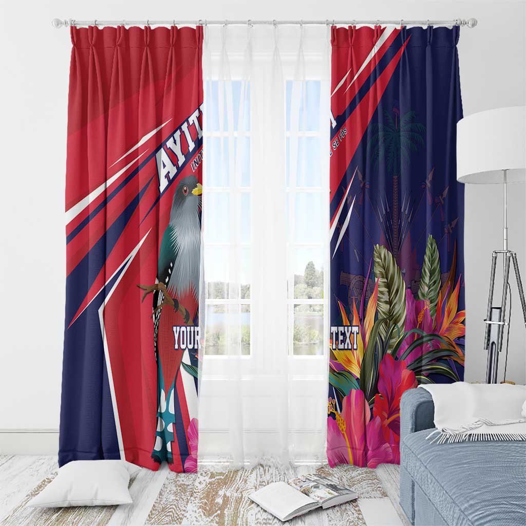 Haiti Personalized Window Curtain Hispaniolan Trogon Tropical Vibes