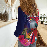 Haiti Personalized Women Casual Shirt Hispaniolan Trogon Tropical Vibes