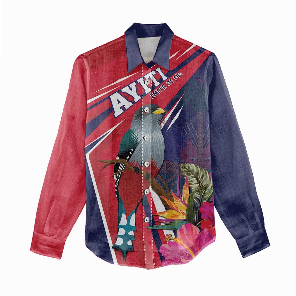 Haiti Personalized Women Casual Shirt Hispaniolan Trogon Tropical Vibes