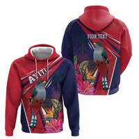 Haiti Personalized Zip Hoodie Hispaniolan Trogon Tropical Vibes