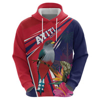 Haiti Personalized Zip Hoodie Hispaniolan Trogon Tropical Vibes