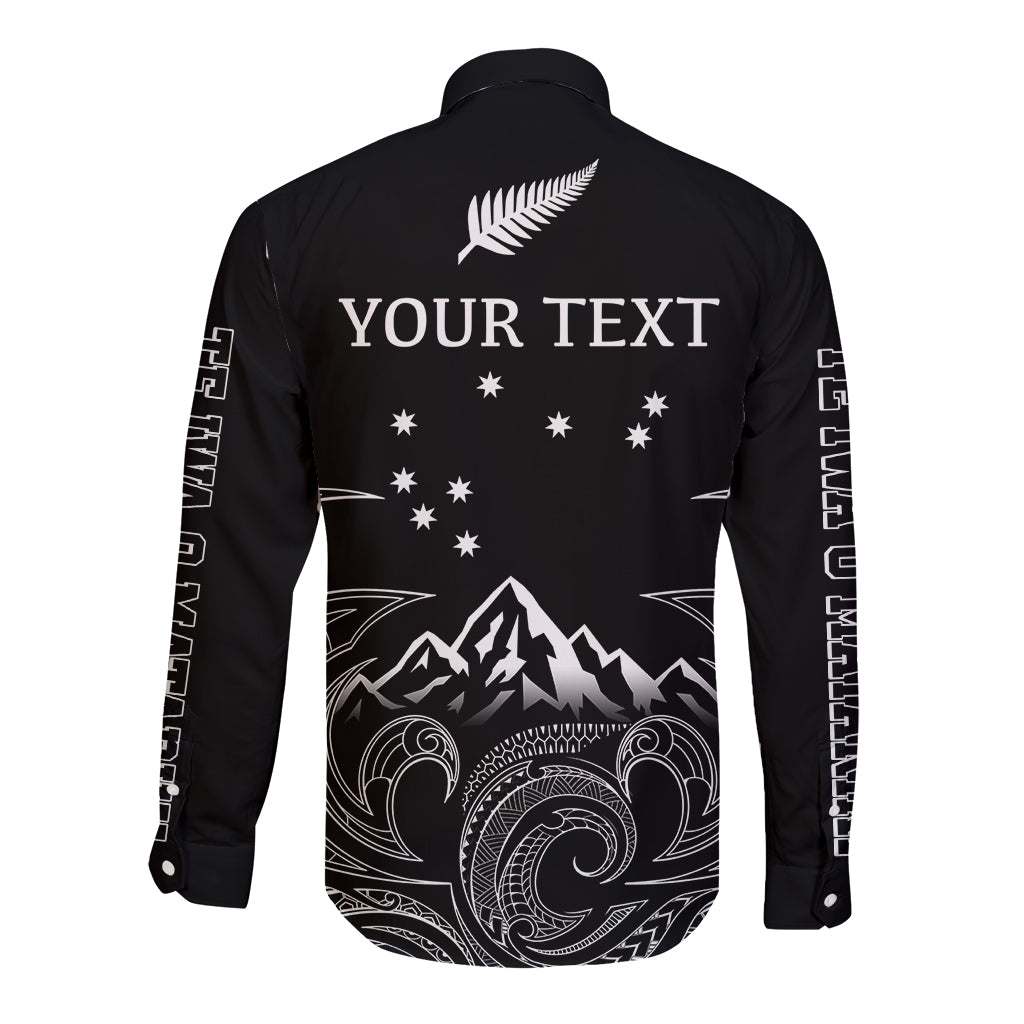Peronsalised New Zealand Long Sleeve Button Shirt Maori Te Iwa o Matariki - Wonder Print Shop