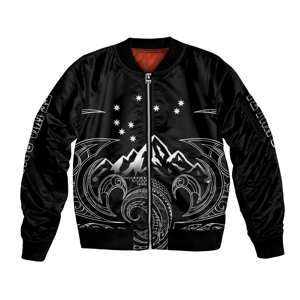 Peronsalised New Zealand Sleeve Zip Bomber Jacket Maori Te Iwa o Matariki - Wonder Print Shop