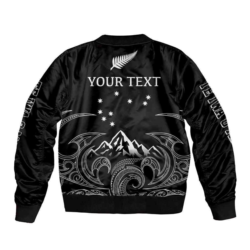 Peronsalised New Zealand Sleeve Zip Bomber Jacket Maori Te Iwa o Matariki - Wonder Print Shop