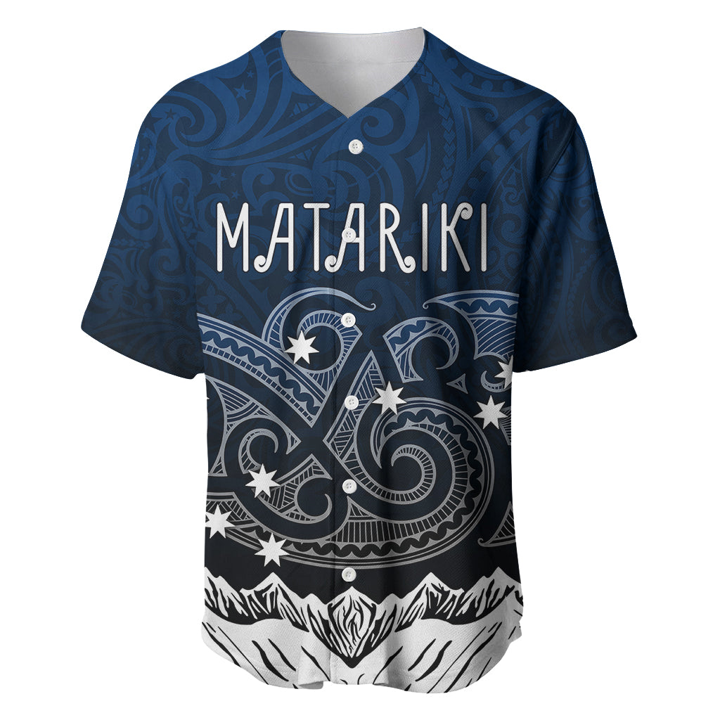 Personalised New Zealand Baseball Jersey Matariki Maori Patterns - Gradient LT7 - Wonder Print Shop