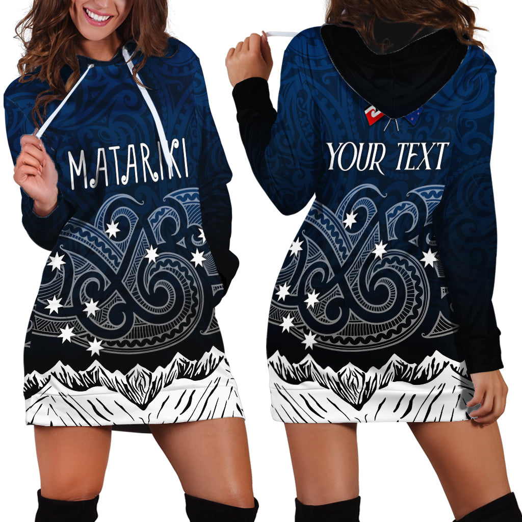Personalised New Zealand Hoodie Dress Matariki Maori Patterns - Gradient - Wonder Print Shop