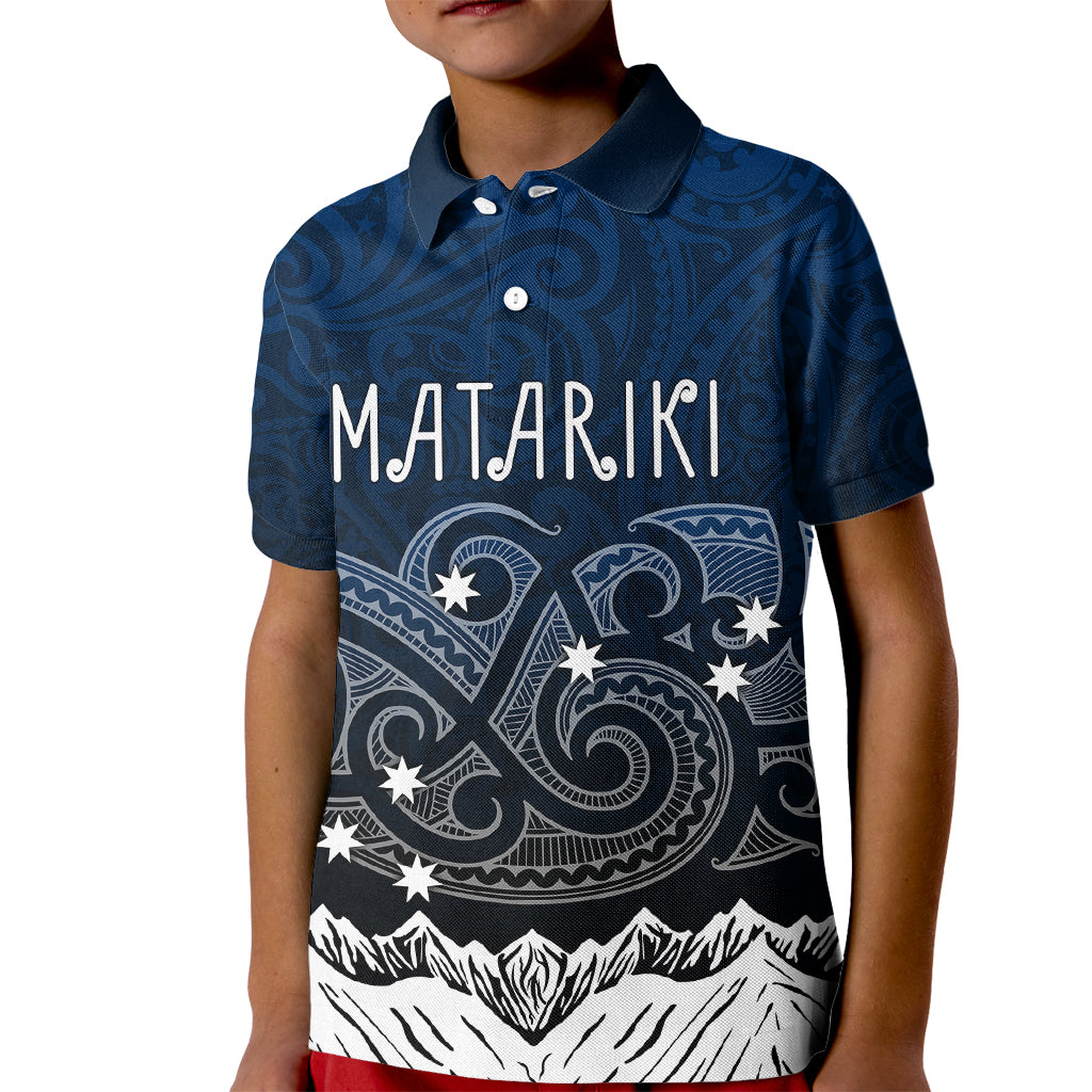 Peronsalised New Zealand Kid Polo Shirt Matariki Maori Patterns - Gradient - Wonder Print Shop