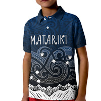 Peronsalised New Zealand Kid Polo Shirt Matariki Maori Patterns - Gradient - Wonder Print Shop