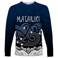 Peronsalised New Zealand Long Sleeve Shirt Matariki Maori Patterns - Gradient - Wonder Print Shop