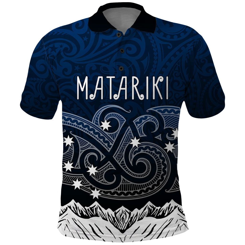 Peronsalised New Zealand Polo Shirt Matariki Maori Patterns - Gradient - Wonder Print Shop