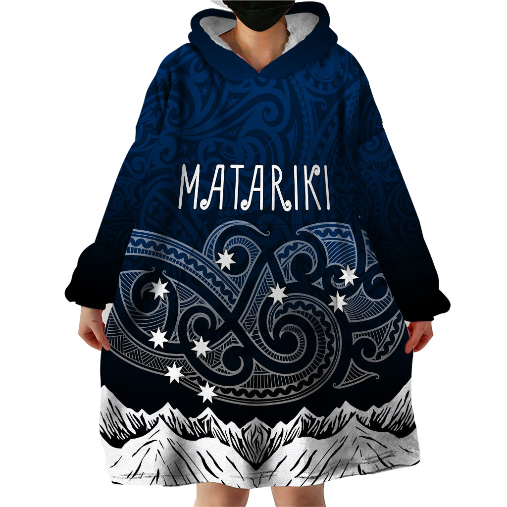 Personalised New Zealand Wearable Blanket Hoodie Matariki Maori Patterns - Gradient - Wonder Print Shop