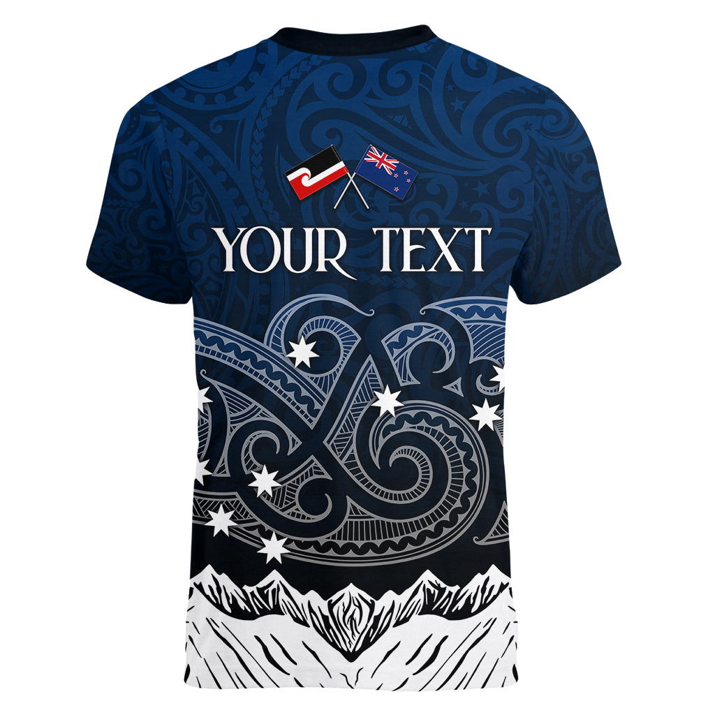 Personalised New Zealand Women V Neck T Shirt Matariki Maori Patterns - Gradient - Wonder Print Shop