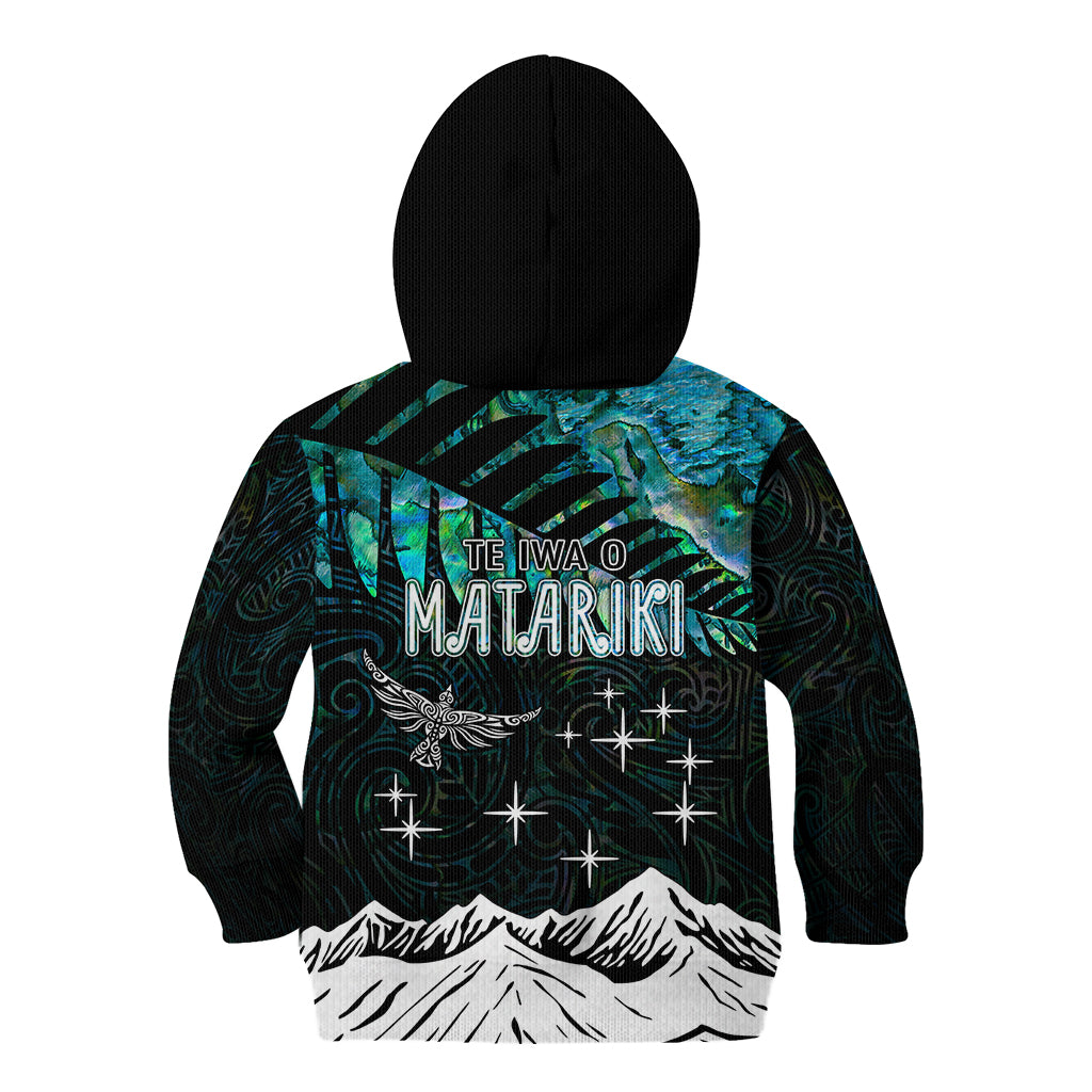 Personalised Maori New Year Kid Hoodie Matariki Mix Paua Shell - Wonder Print Shop