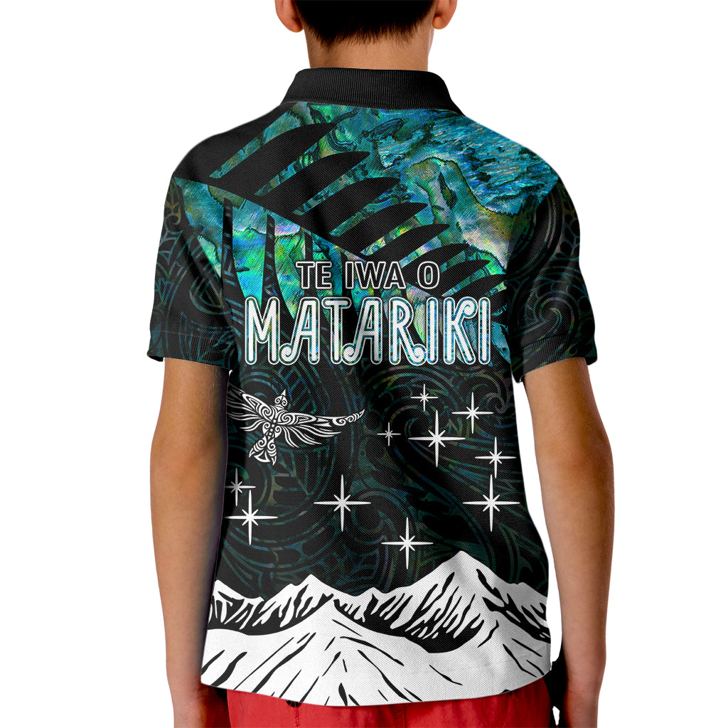 Personalised Maori New Year Kid Polo Shirt Matariki Mix Paua Shell - Wonder Print Shop