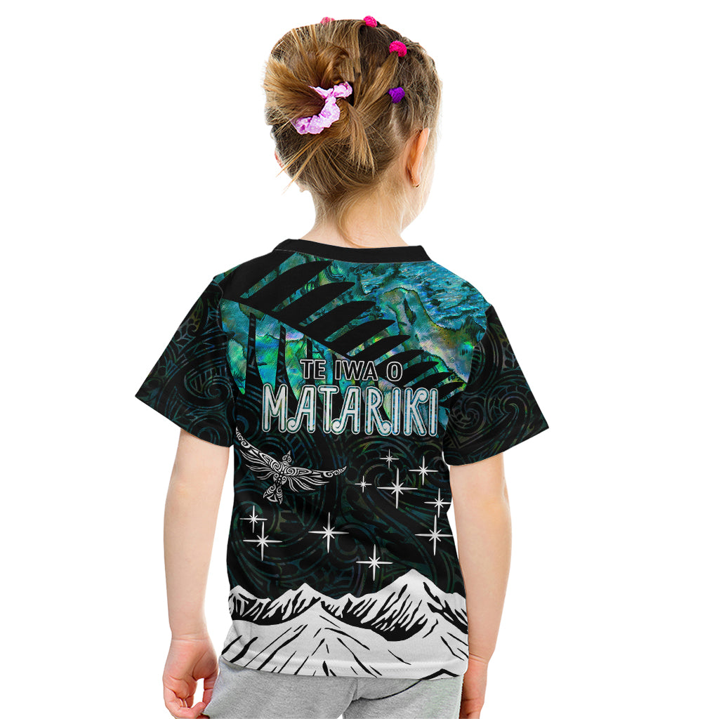 Personalised Maori New Year Kid T Shirt Matariki Mix Paua Shell - Wonder Print Shop