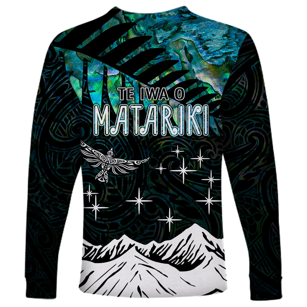 Personalised Maori New Year Long Sleeve Shirt Matariki Mix Paua Shell - Wonder Print Shop