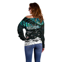 Personalised Maori New Year Off Shoulder Sweater Matariki Mix Paua Shell - Wonder Print Shop