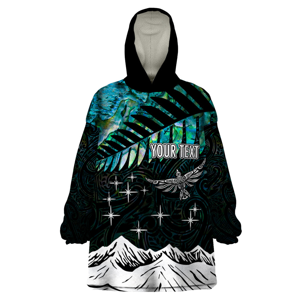 Personalised Maori New Year Wearable Blanket Hoodie Matariki Mix Paua Shell - Wonder Print Shop