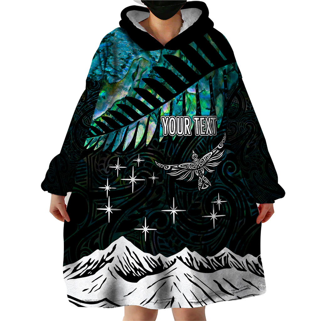 Personalised Maori New Year Wearable Blanket Hoodie Matariki Mix Paua Shell - Wonder Print Shop