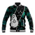Personalised New Zealand Baseball Jacket Paua Shell Maori Manaia with Silver Ferns LT7 - Wonder Print Shop