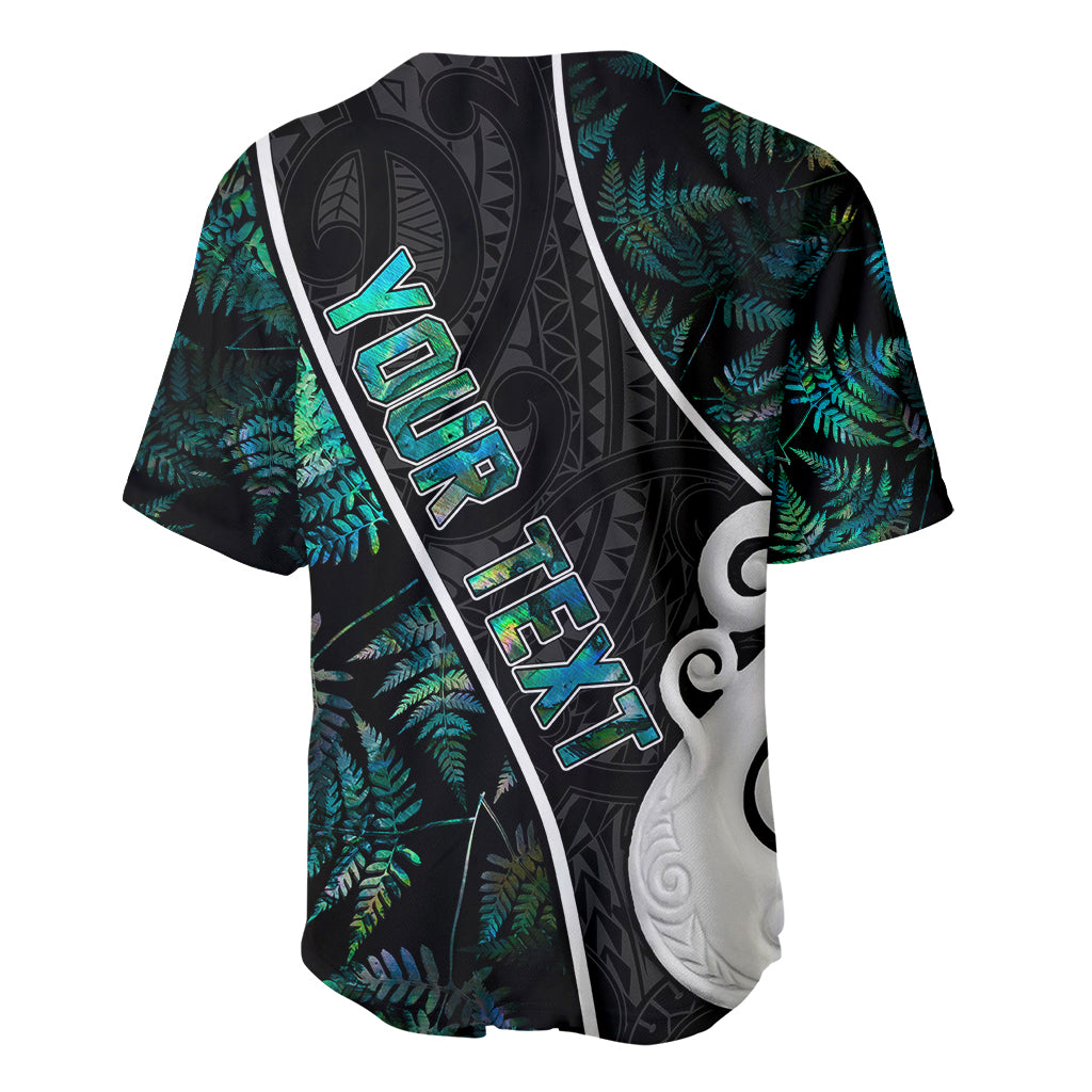 Personalised New Zealand Baseball Jersey Paua Shell Maori Manaia with Silver Ferns LT7 - Wonder Print Shop