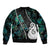 Personalised New Zealand Bomber Jacket Paua Shell Maori Manaia with Silver Ferns LT7 - Wonder Print Shop