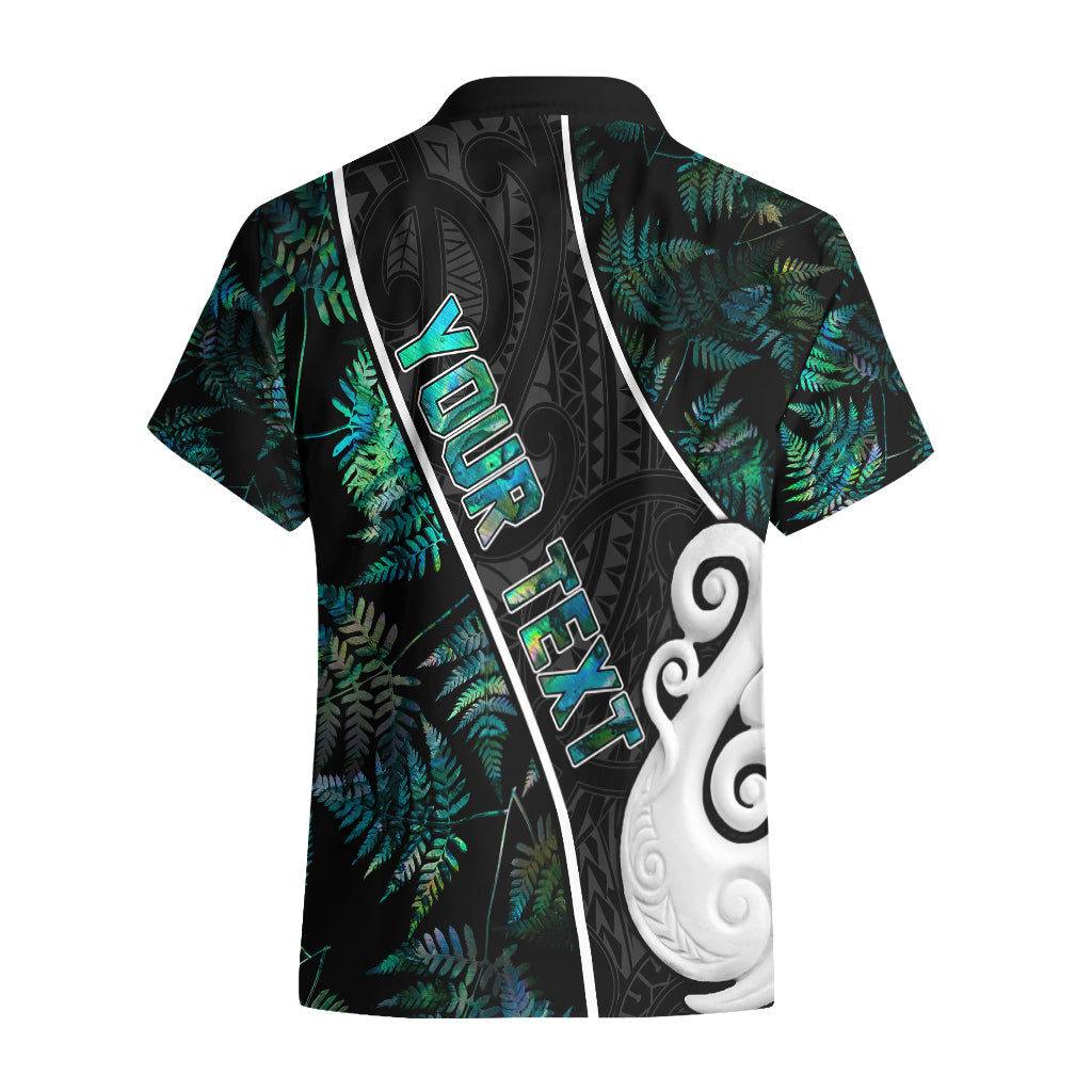Personalised New Zealand Hawaiian Shirt Paua Shell Maori Manaia with Silver Ferns - Wonder Print Shop