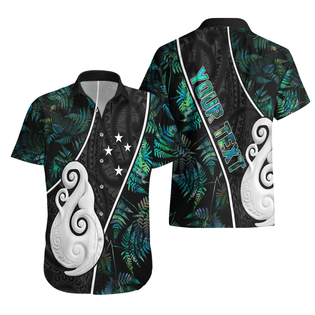 Personalised New Zealand Hawaiian Shirt Paua Shell Maori Manaia with Silver Ferns - Wonder Print Shop
