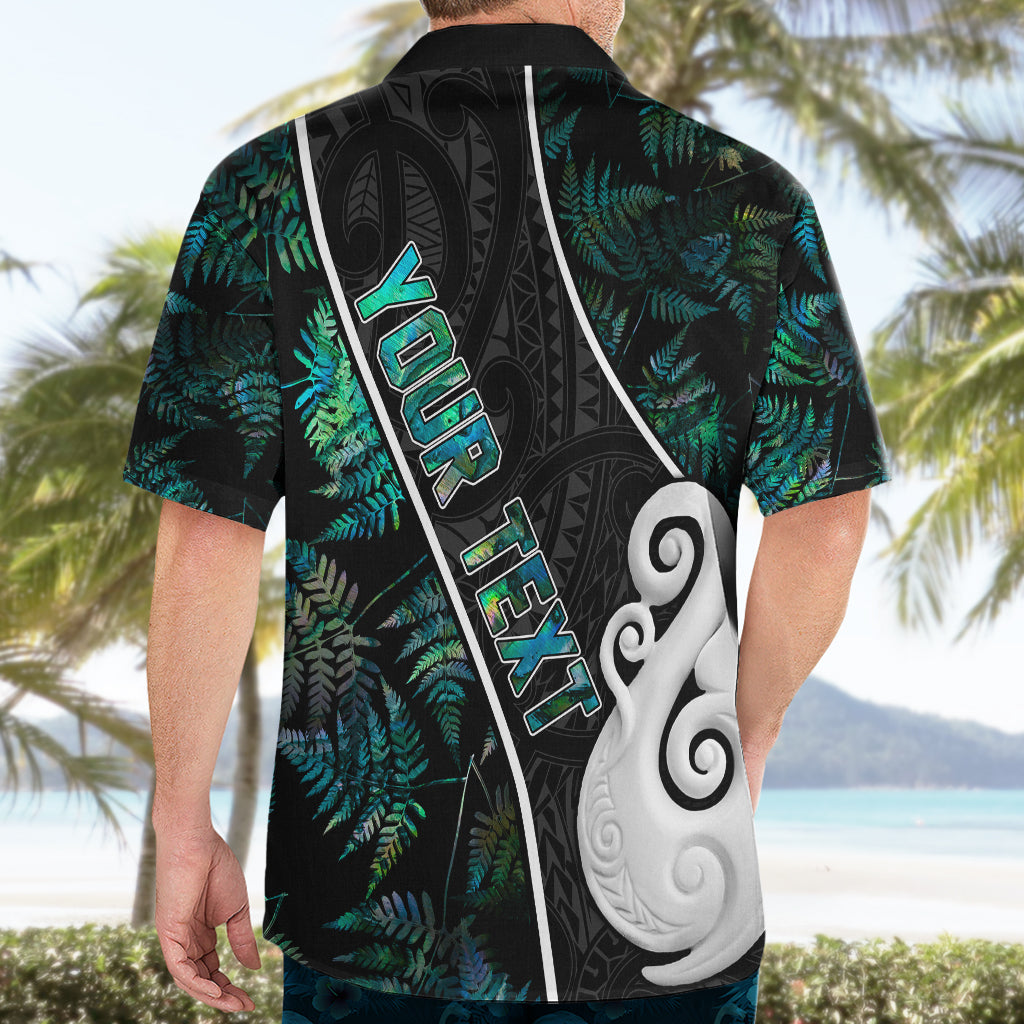 Personalised New Zealand Hawaiian Shirt Paua Shell Maori Manaia with Silver Ferns - Wonder Print Shop