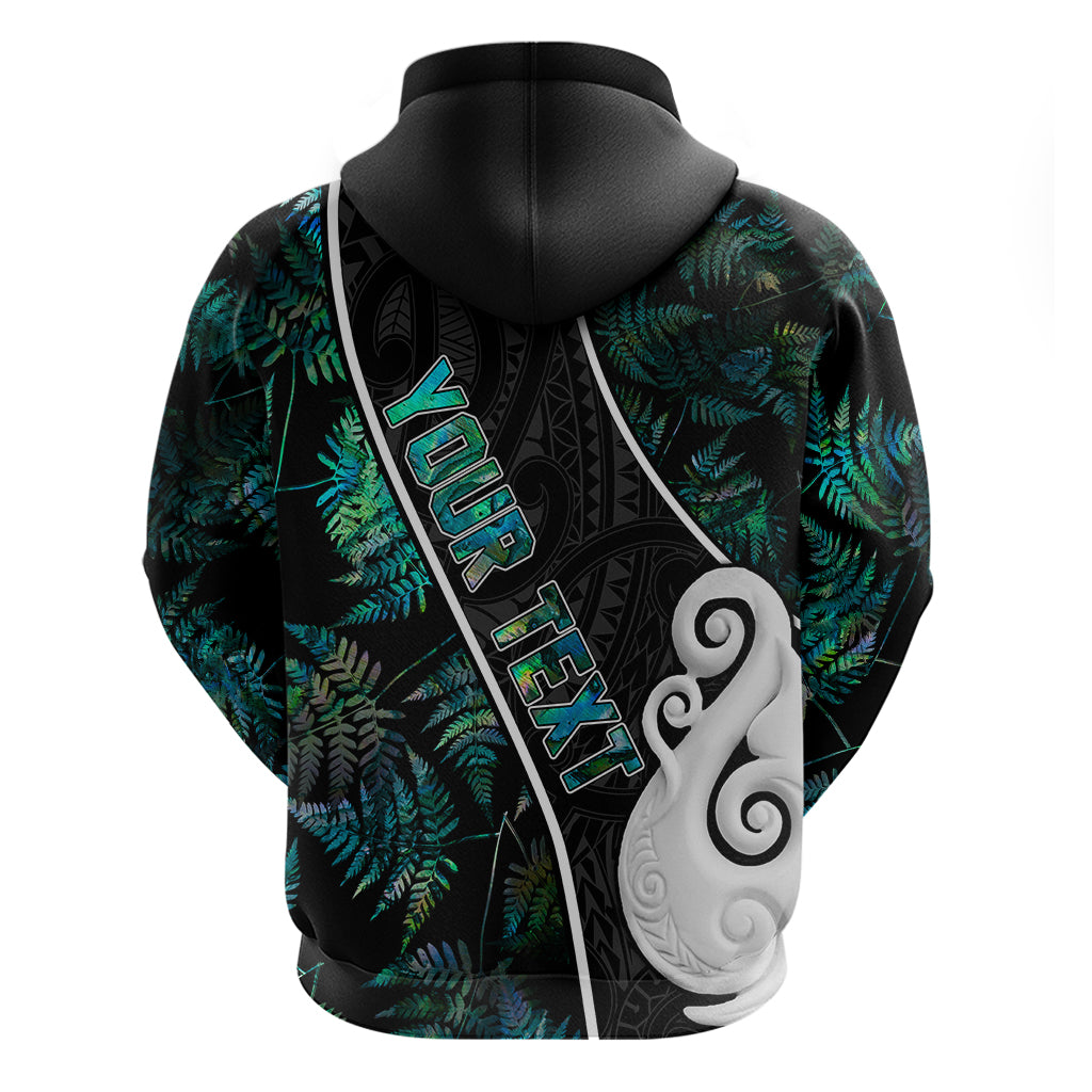 Personalised New Zealand Hoodie Paua Shell Maori Manaia with Silver Ferns - Wonder Print Shop