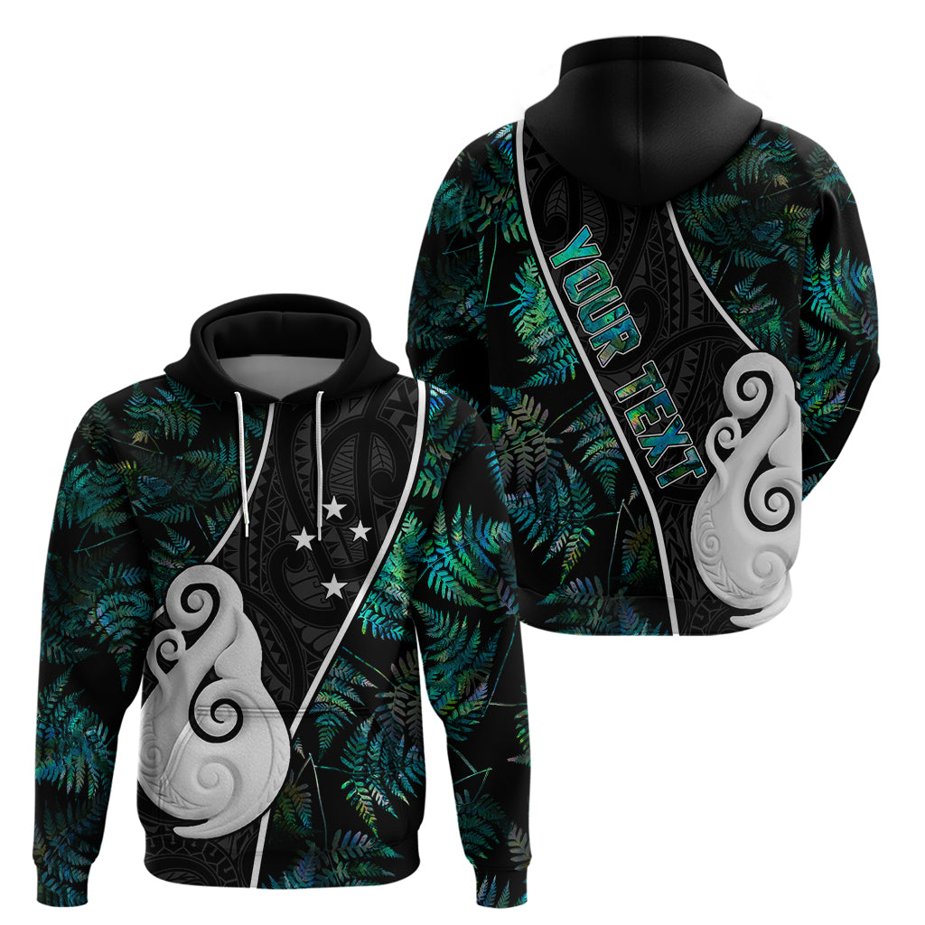 Personalised New Zealand Hoodie Paua Shell Maori Manaia with Silver Ferns - Wonder Print Shop
