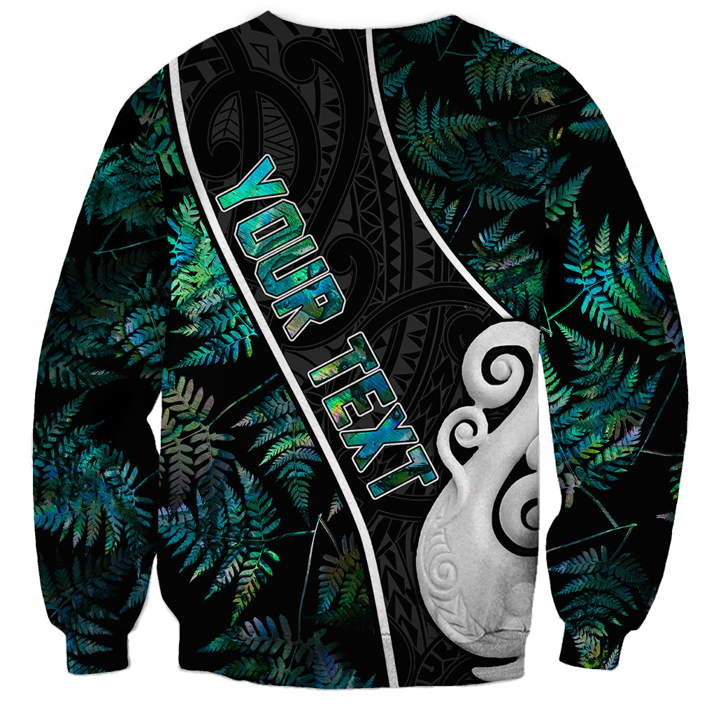 Personalised New Zealand Sweatshirt Paua Shell Maori Manaia with Silver Ferns - Wonder Print Shop