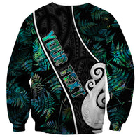 Personalised New Zealand Sweatshirt Paua Shell Maori Manaia with Silver Ferns - Wonder Print Shop
