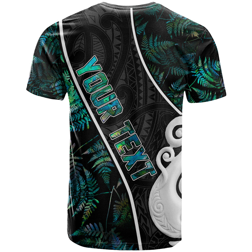 Personalised New Zealand T Shirt Paua Shell Maori Manaia with Silver Ferns - Wonder Print Shop