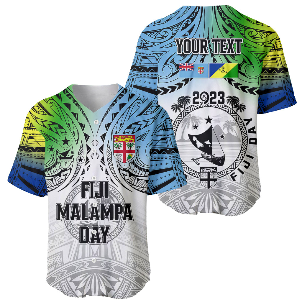 Personalised Malampa Fiji Day Baseball Jersey Gradient Style LT7 - Wonder Print Shop