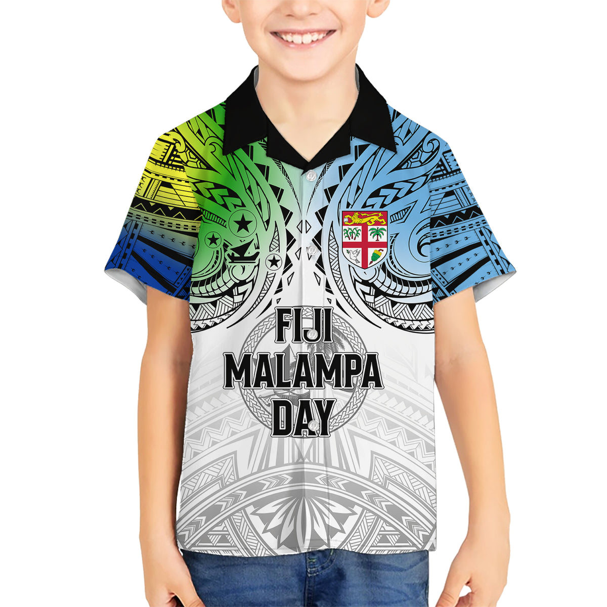 Personalised Malampa Fiji Day Hawaiian Shirt Gradient Style - Wonder Print Shop