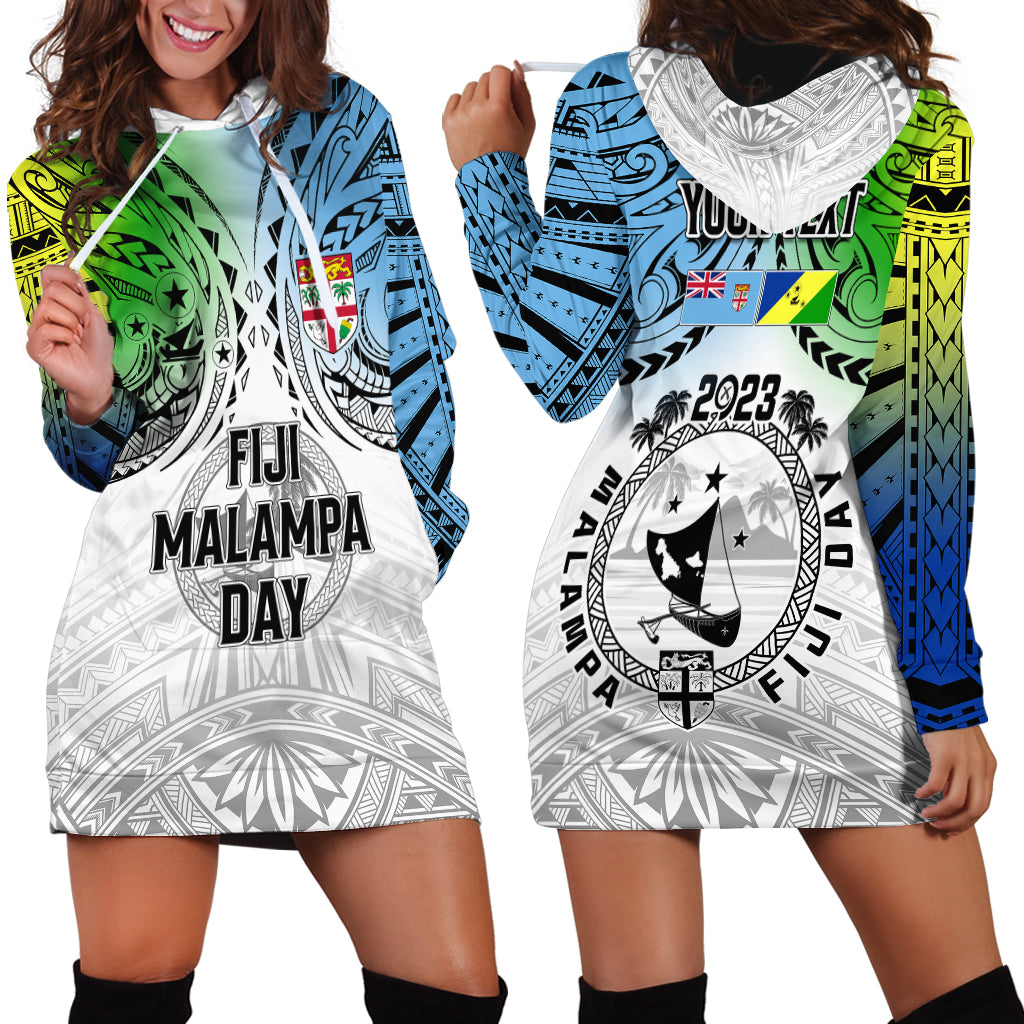 Personalised Malampa Fiji Day Hoodie Dress Gradient Style - Wonder Print Shop