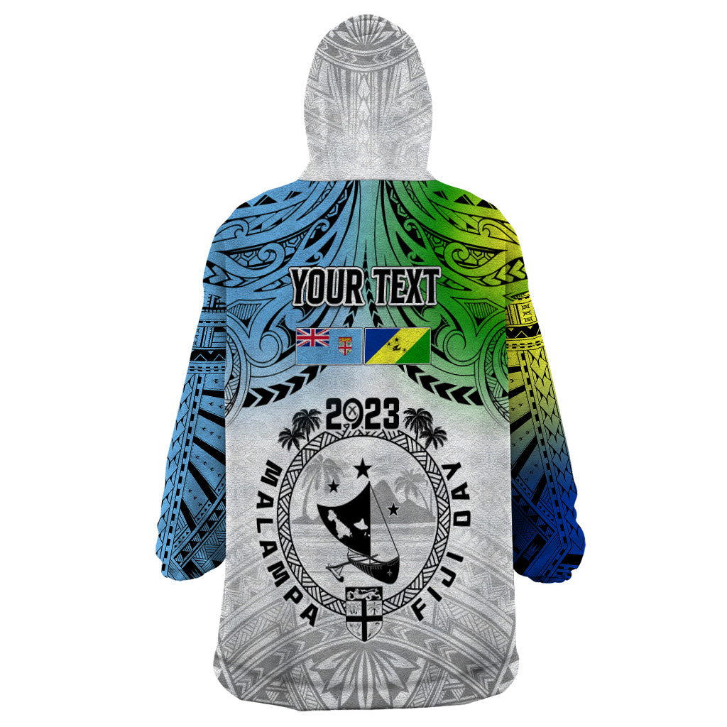 Personalised Malampa Fiji Day Wearable Blanket Hoodie Gradient Style - Wonder Print Shop