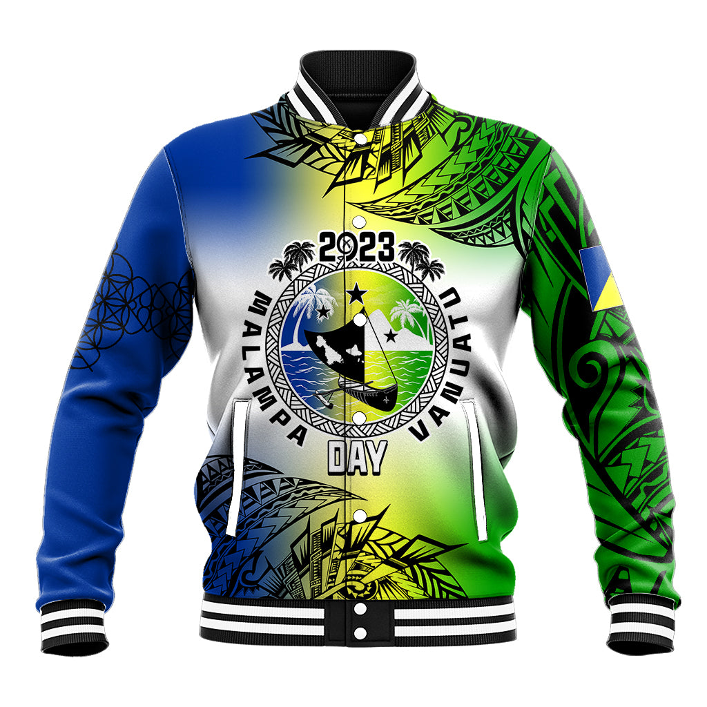 Personalised Malampa Day Baseball Jacket Malampa Emblem Gradient Style LT7 - Wonder Print Shop