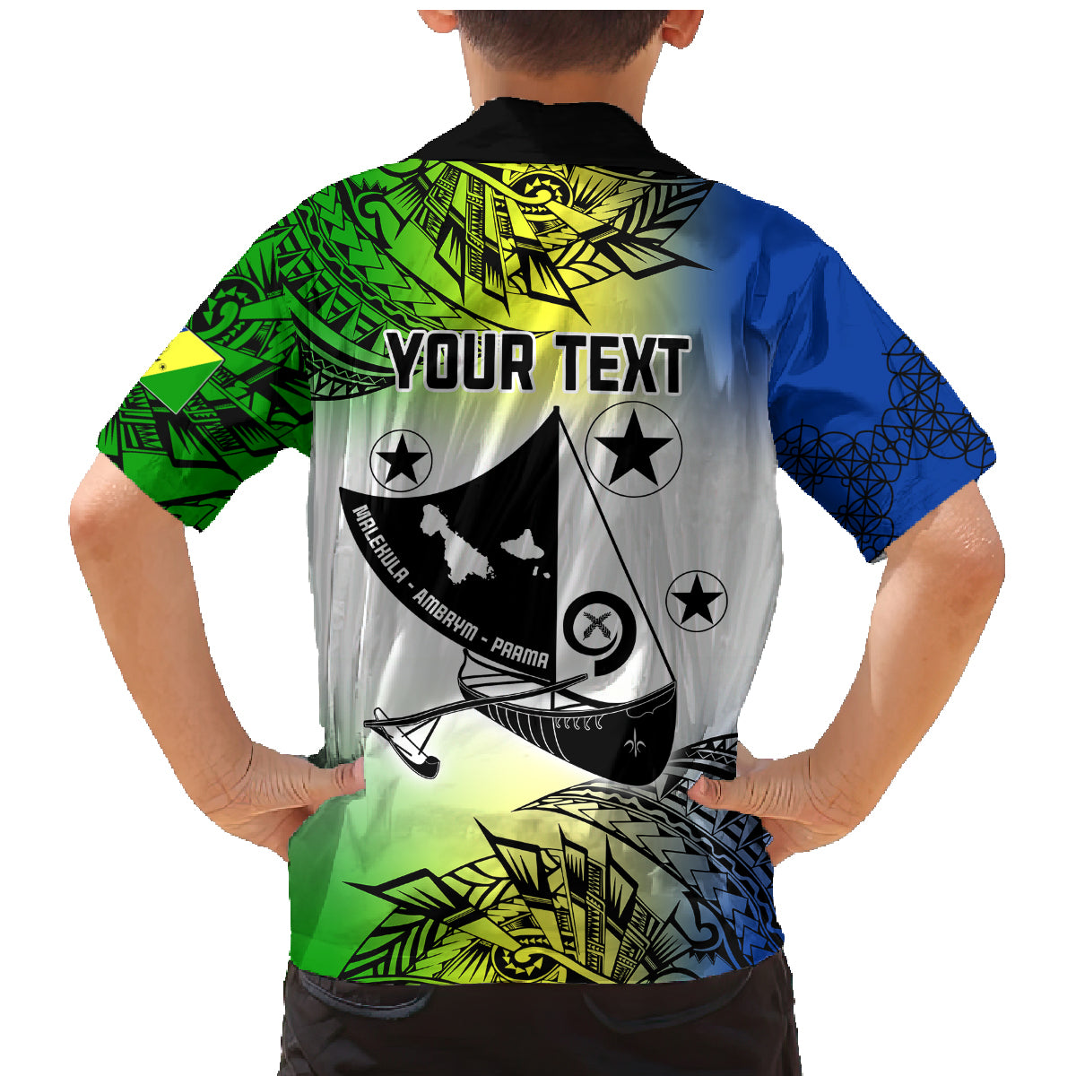 Personalised Malampa Day Family Matching Mermaid Dress and Hawaiian Shirt Malampa Emblem Gradient Style LT7 - Wonder Print Shop