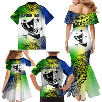 Personalised Malampa Day Family Matching Mermaid Dress and Hawaiian Shirt Malampa Emblem Gradient Style LT7 - Wonder Print Shop