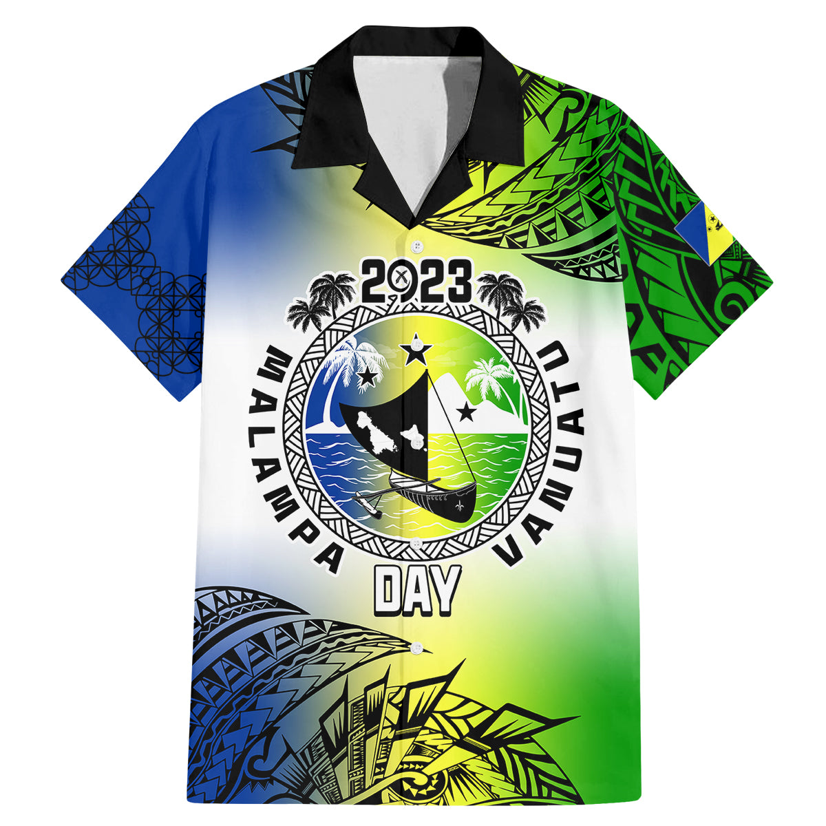 Personalised Malampa Day Family Matching Mermaid Dress and Hawaiian Shirt Malampa Emblem Gradient Style LT7 - Wonder Print Shop