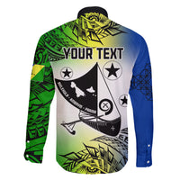 Personalised Malampa Day Family Matching Off Shoulder Short Dress and Hawaiian Shirt Malampa Emblem Gradient Style LT7 - Wonder Print Shop