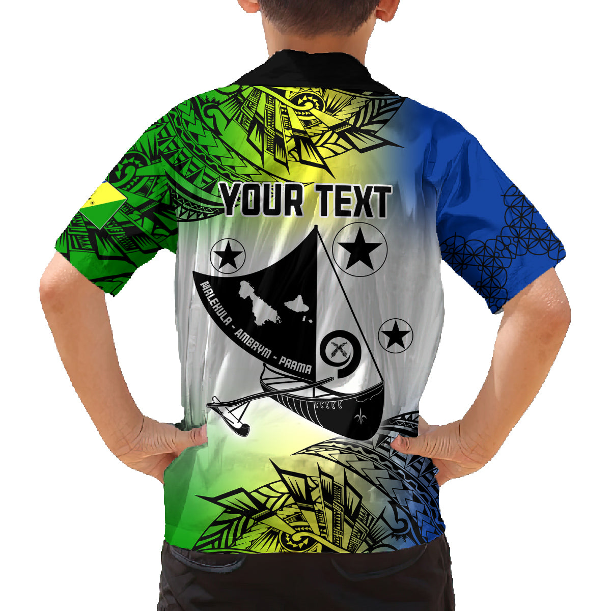 Personalised Malampa Day Family Matching Puletasi Dress and Hawaiian Shirt Malampa Emblem Gradient Style - Wonder Print Shop