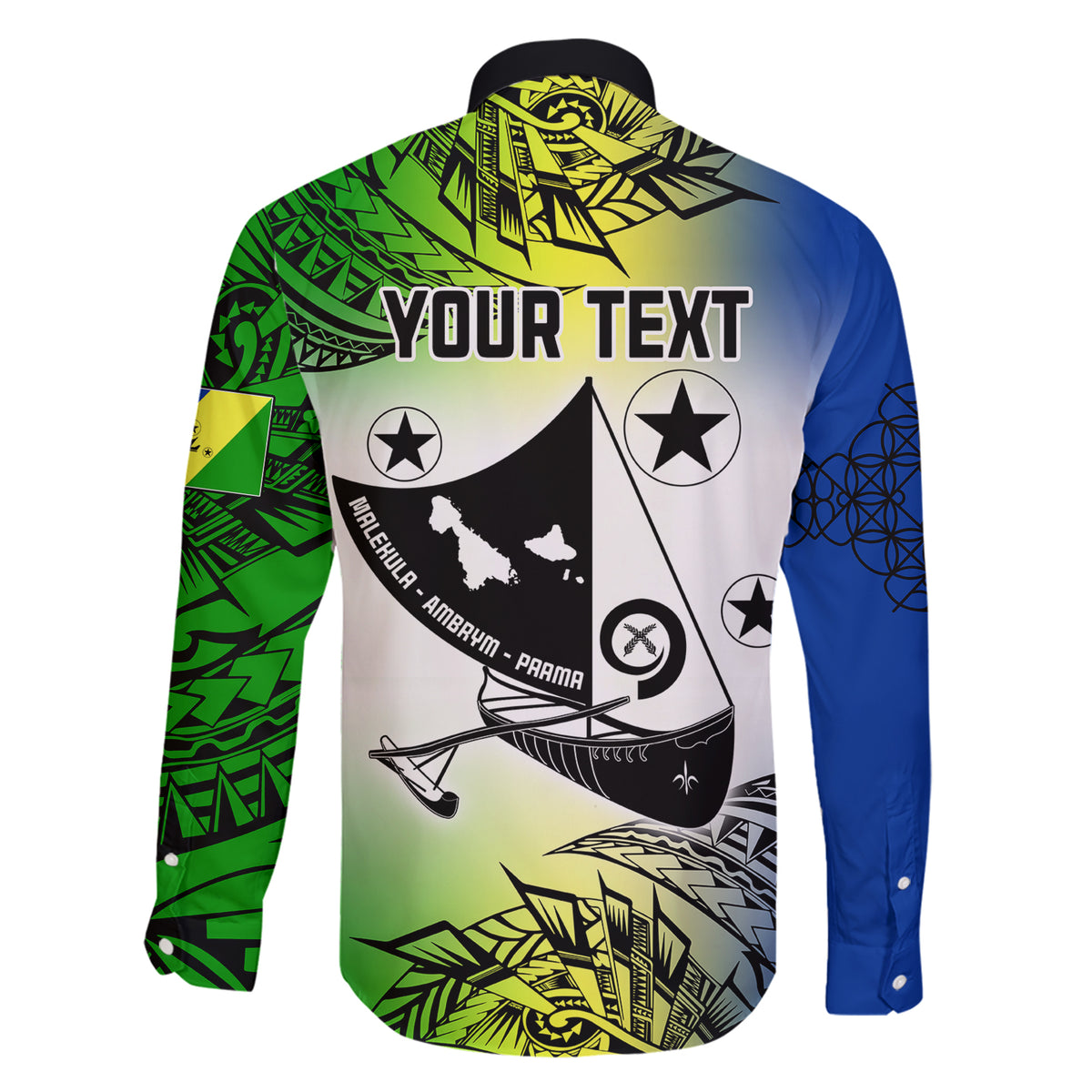 Personalised Malampa Day Family Matching Short Sleeve Bodycon Dress and Hawaiian Shirt Malampa Emblem Gradient Style - Wonder Print Shop