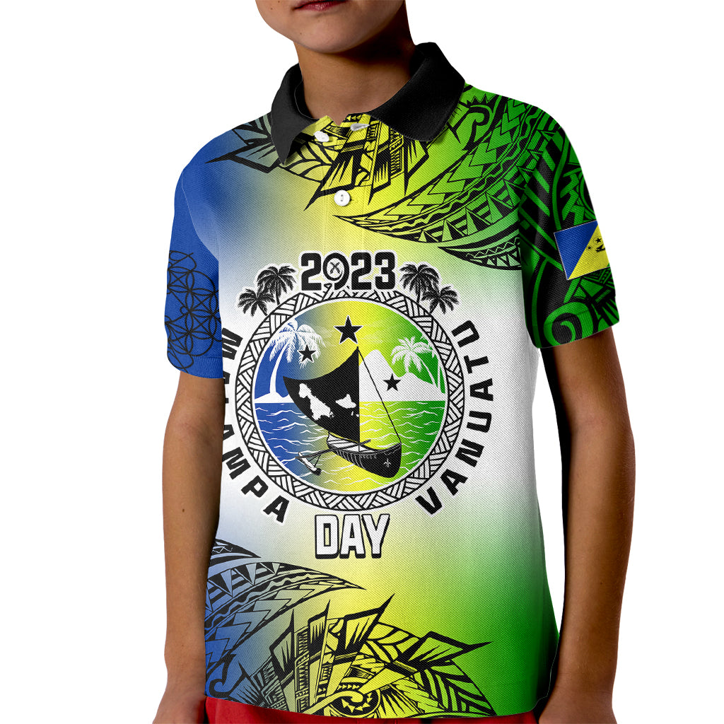 Personalised Malampa Day Kid Polo Shirt Malampa Emblem Gradient Style - Wonder Print Shop