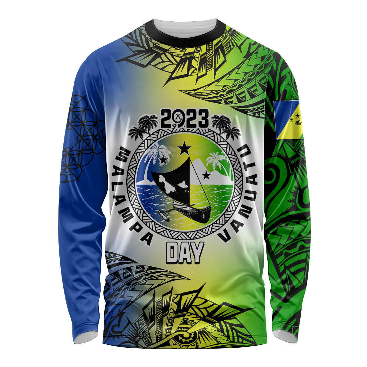 Personalised Malampa Day Long Sleeve Shirt Malampa Emblem Gradient Style - Wonder Print Shop